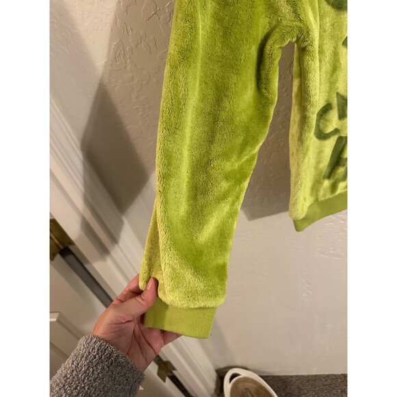 Dr. Suess The Grinch Green Plush Crewneck Christmas Sweater - Picture 3 of 9